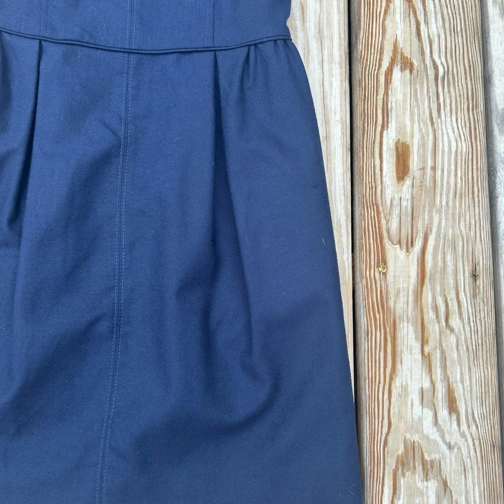 J.Crew Dress Sz‎ 2 Allie In Festival Blue Wool Blend Sleeveless Sheath